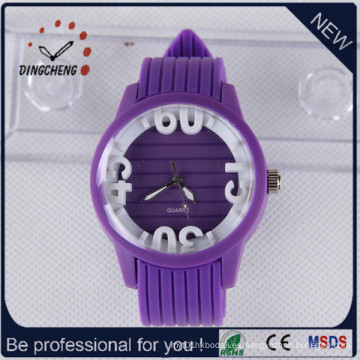 2015 púrpura encanto silicona Ginebra reloj de cuarzo de señora (DC-803)
